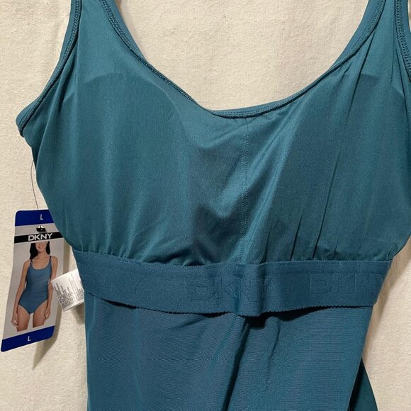 NWT! DKNY Women's One piece Swimsuit - Turquoise Blue, Sizes L + XL - Picture 5 of 11